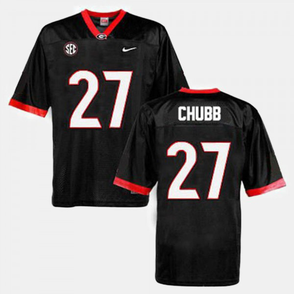 Men's #27 Nick Chubb Georgia Bulldogs College Football Jersey - Black